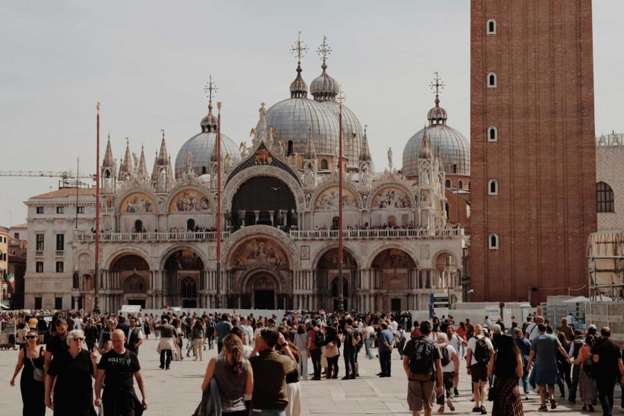 Crowd in St Mark's Square in Venice