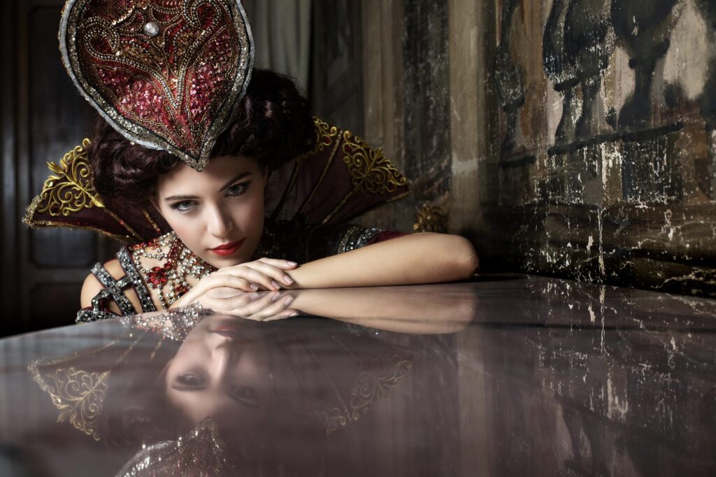 Red Venice Carnival Dress portrait