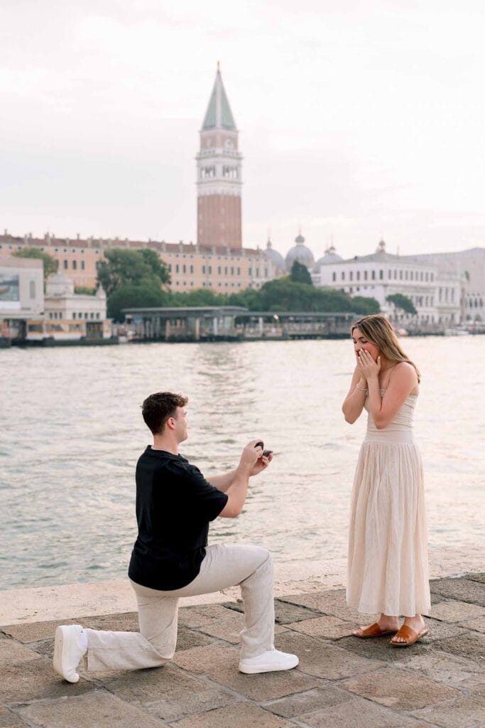 Engagement at Punta della Dogana at sunrise
